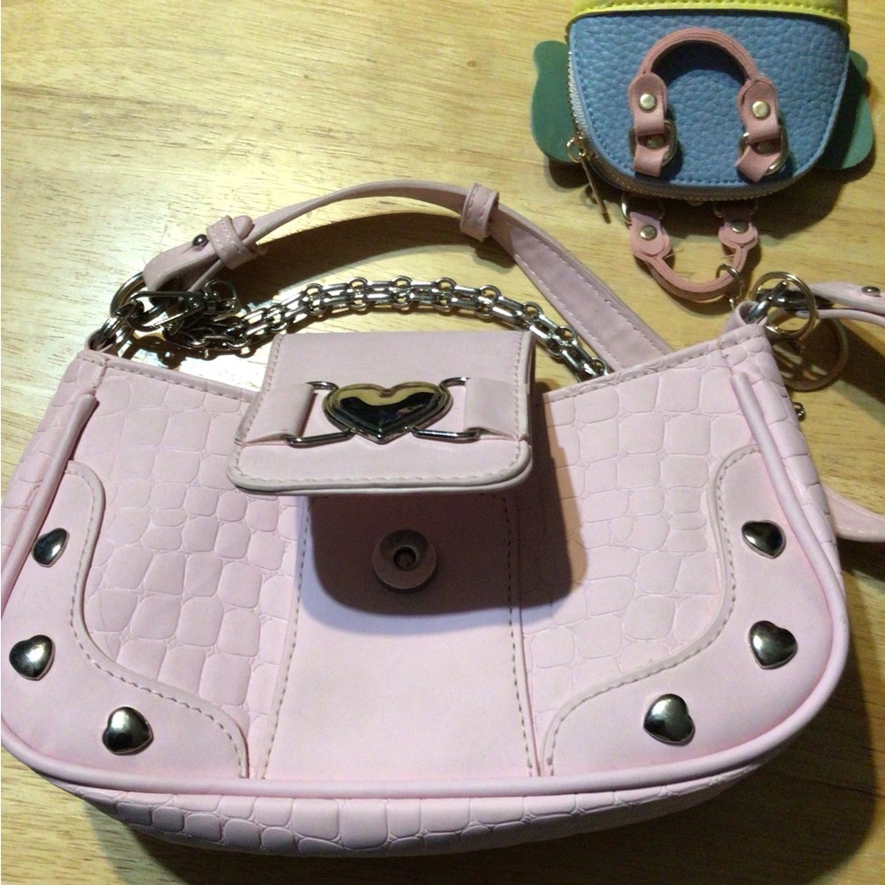 Source Unknown Pink Heart-Accent Shoulder Bag - image 2
